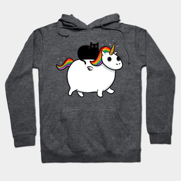 Loafing on a Chonky Unicorn Hoodie by KilkennyCat Art